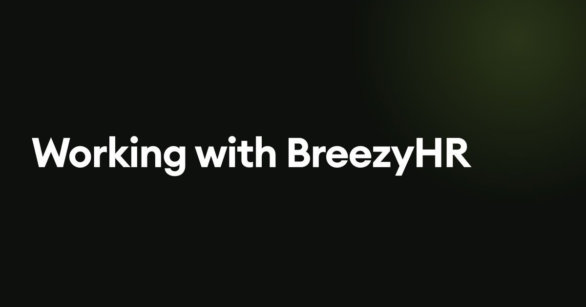 Working with BreezyHR